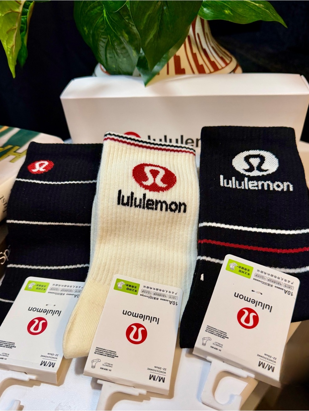 LULULEMON Athletica Crew Socks Set of 3 with Logo